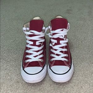 Maroon Converse high tops